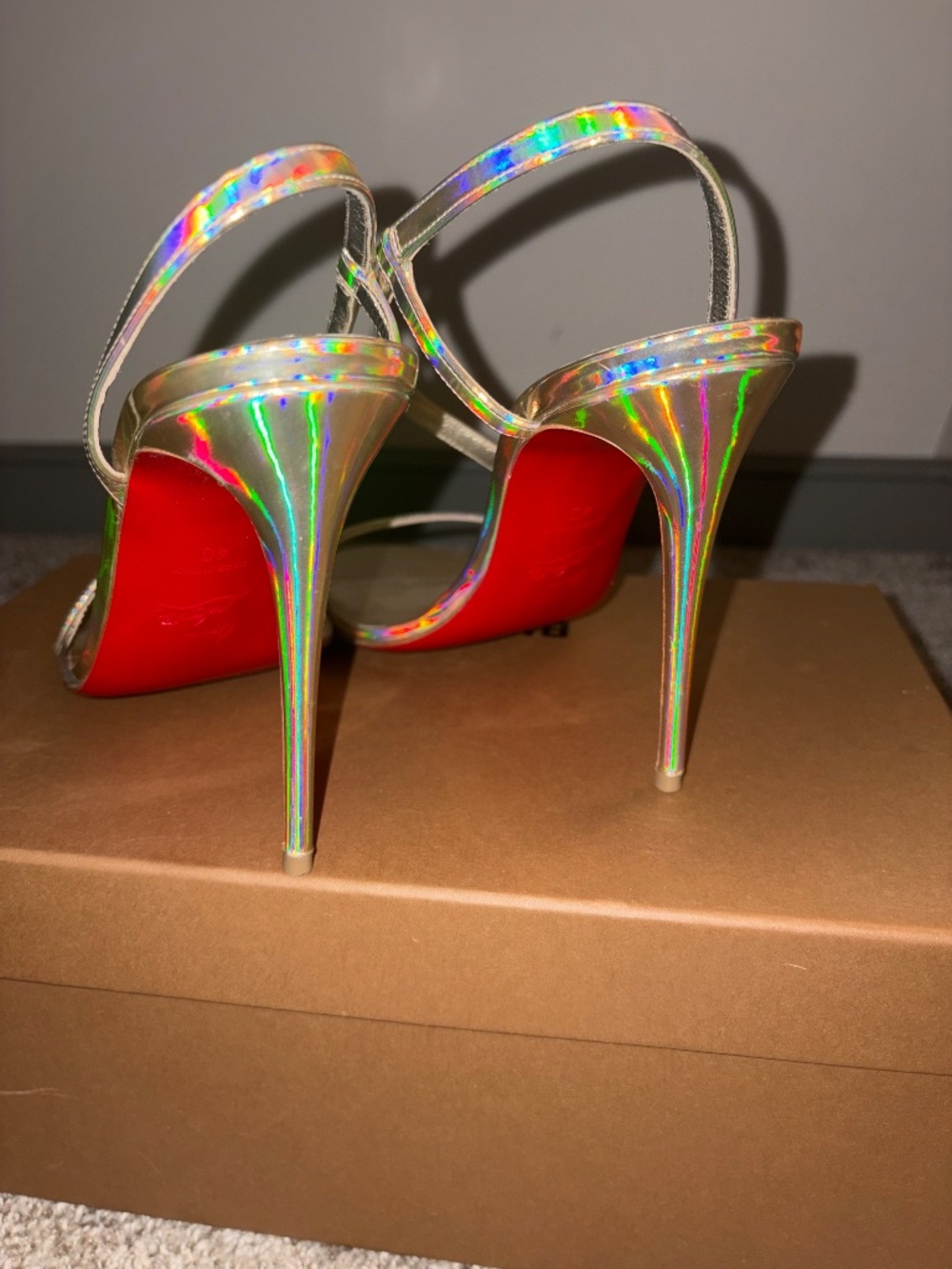 Gold Christian Louboutin  heels - Picture 6 of 8